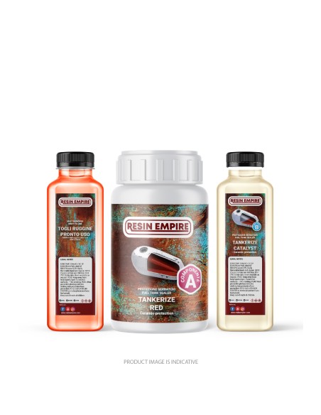TANKERIZE KLEINES ROT Rostschutz-Kit für Motorradtanks bis zu 10L.