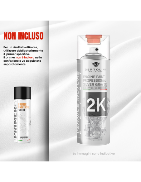 METALLIC GREY 2K Spray High Temperature For Contemporary And Vintage Engines - 400ml